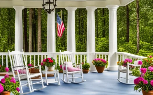 Front Porch of a typical South Carolina Home in the Charleston Area